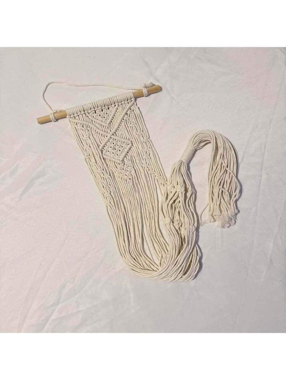 Boho Cream Cotton Macrame Wall Hanging Plant Hanger